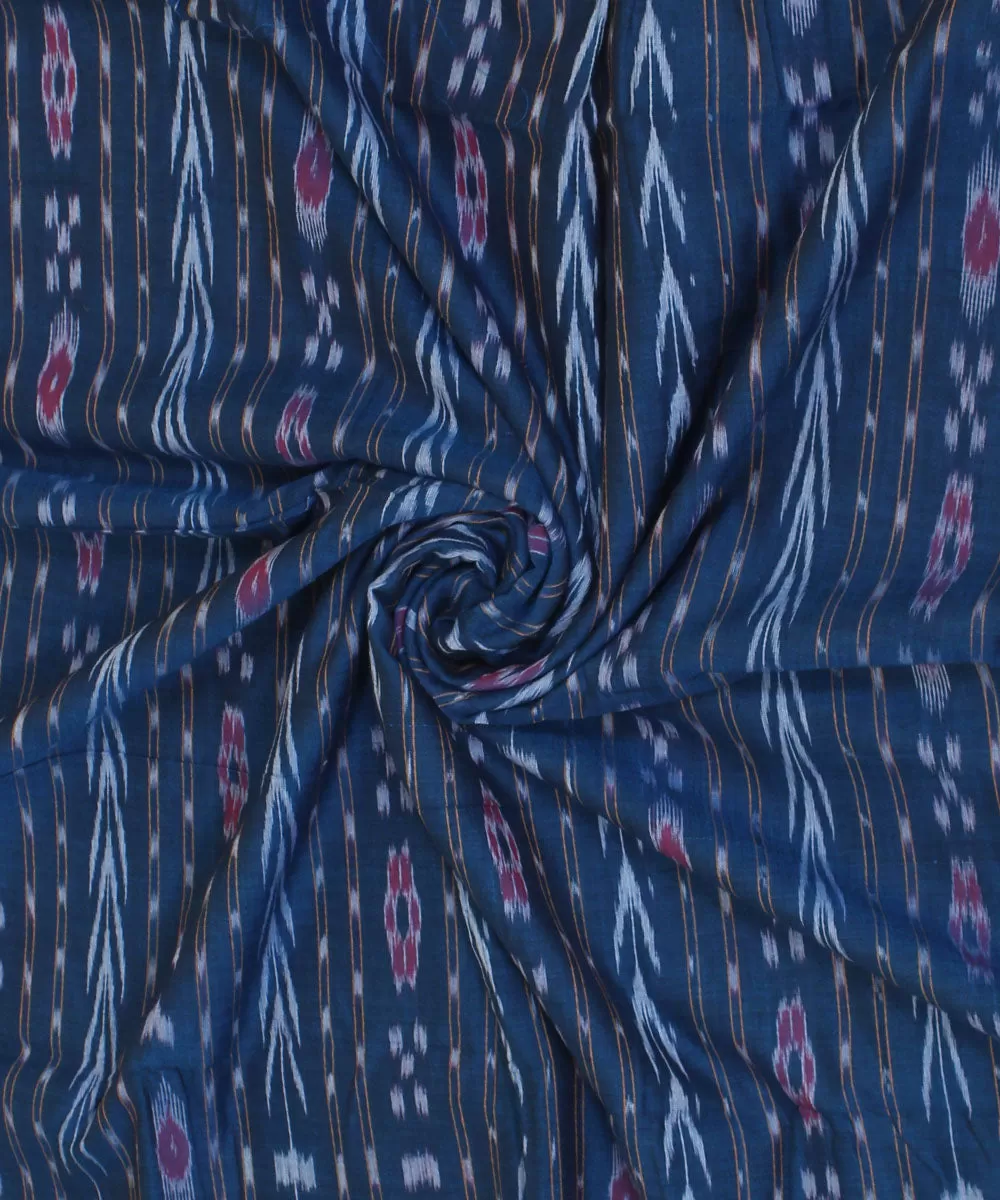 2.4 m indigo handwoven cotton nuapatna dress material