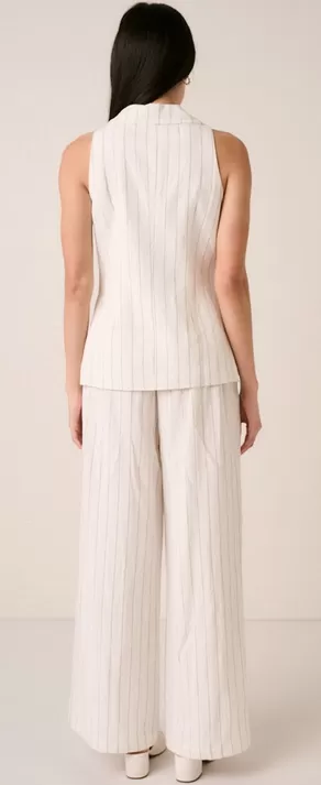 Alicia Pinstripe Pants in White