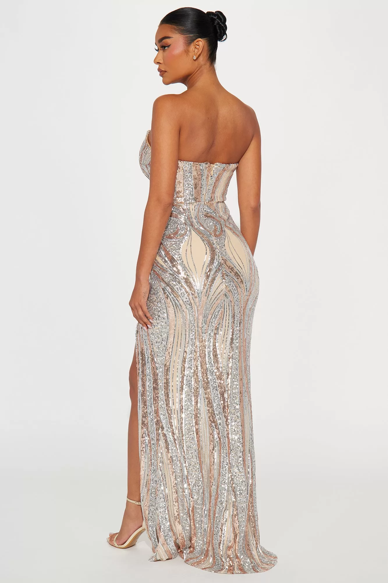 All That Glitters Sequin Gown - Gold/combo