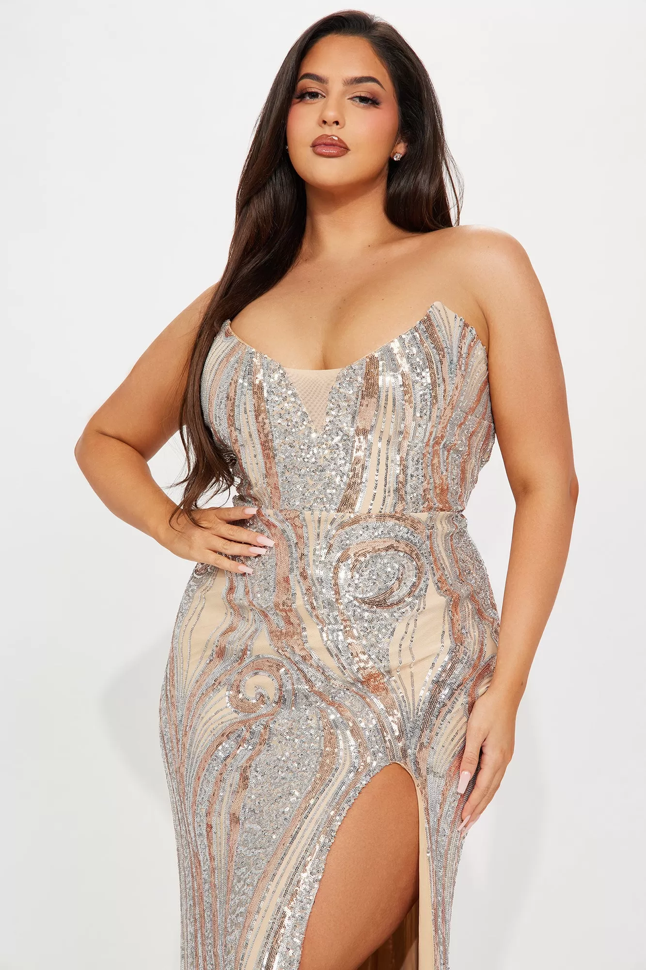 All That Glitters Sequin Gown - Gold/combo