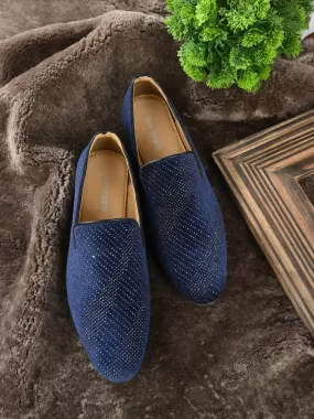 Basit Blue Formal Slip-Ons