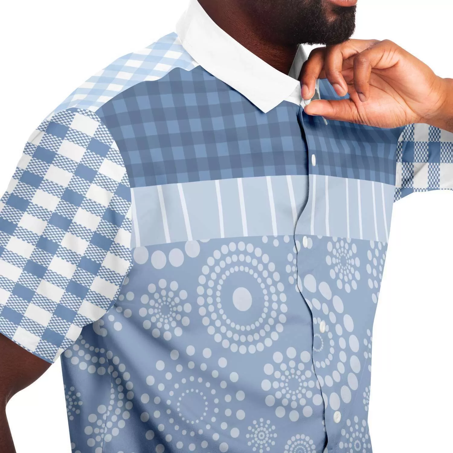 Blue Lagoon Short Sleeve Button Down Shirt