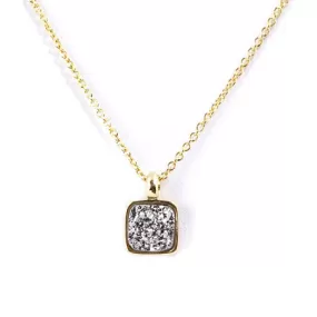 Boxie Square Druzy Necklace