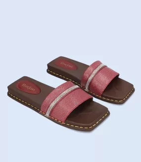 BW8329-MAROON-Women Casual Slipper