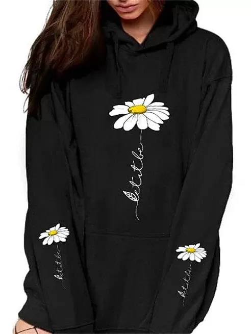 Casual Butterfly Graphic Women's Hoodie Sweatshirt