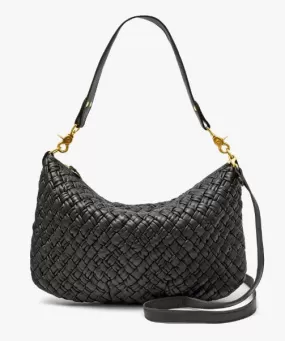 Clare V. Moyen Messenger - Black Puffy Woven