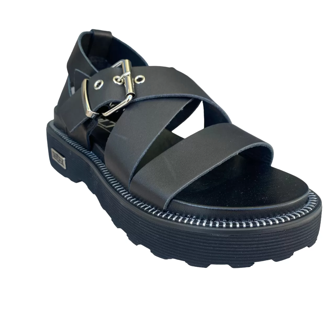 Cult women's leather sandal with straps and buckles Ziggy 3442 CLW344200 black