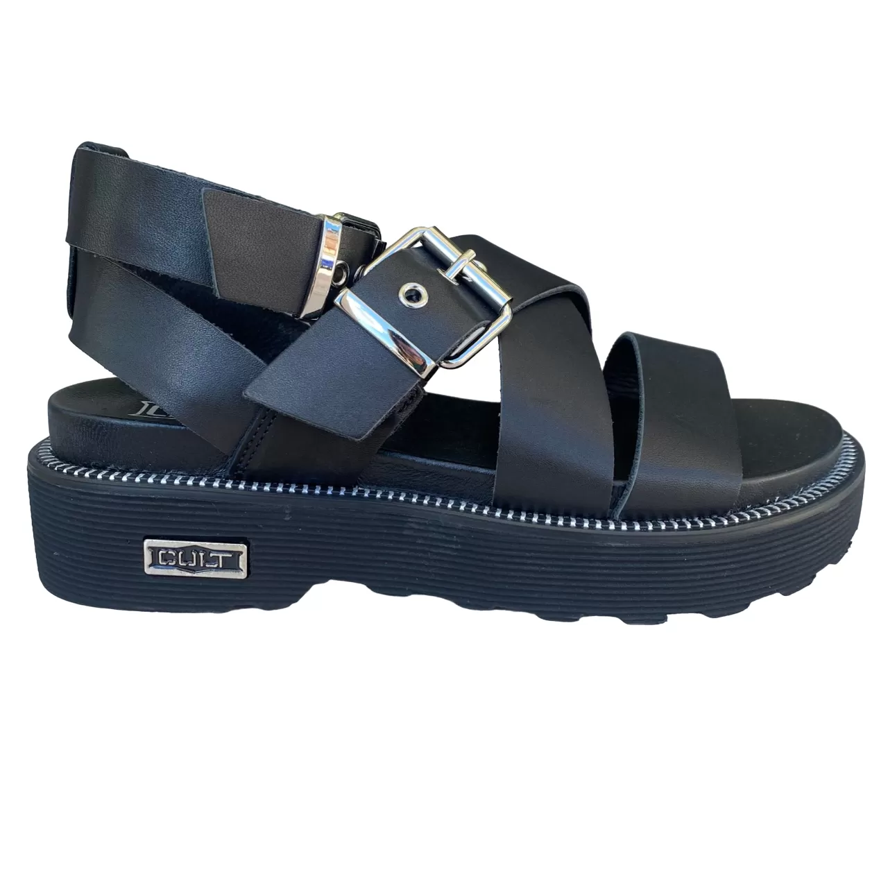 Cult women's leather sandal with straps and buckles Ziggy 3442 CLW344200 black