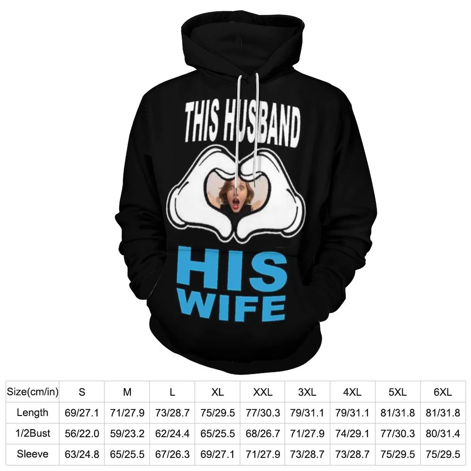 Custom Face Love Gesture Hoodie Designs Personalized Face Unisex Loose Hoodie Custom Hooded Pullover Top Plus Size for Him Her