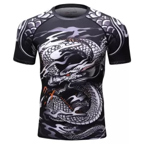 Dragon Compression 'Silver Dragon' Elite Short Sleeve Rashguard