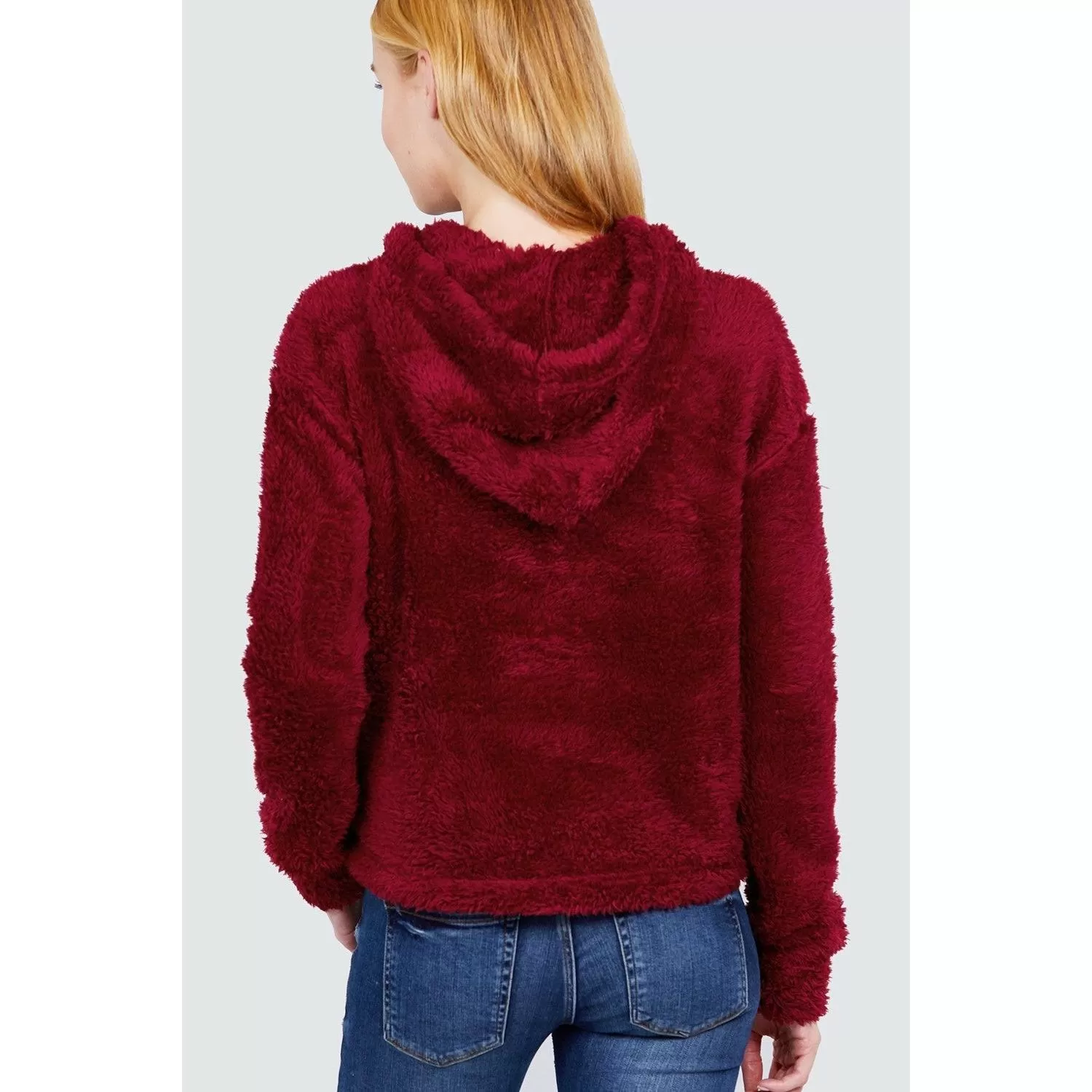 Faux fur fluffy hoodie top