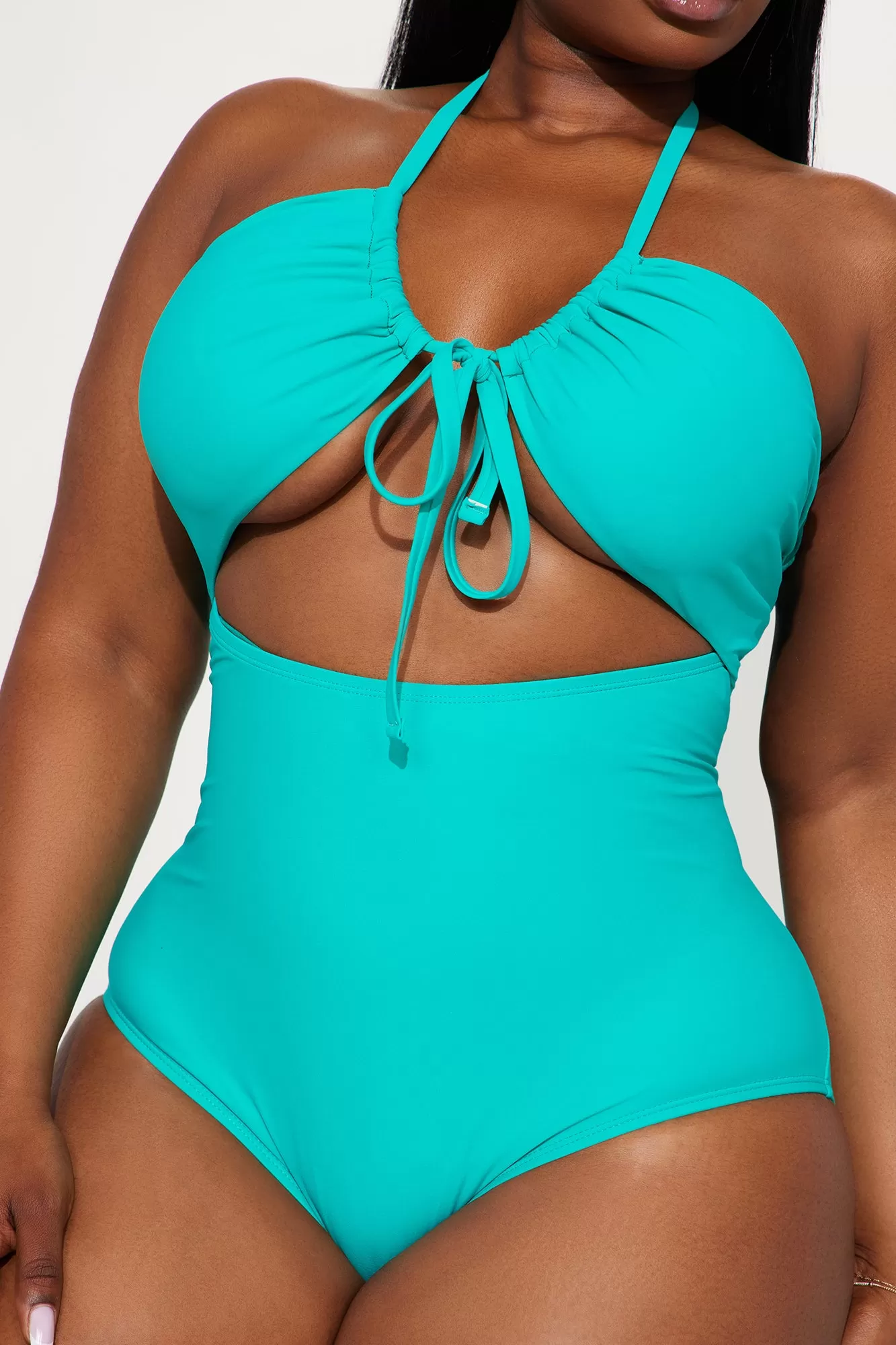 Flora Cut Out 1 Piece Swimsuit - Jade