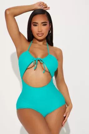 Flora Cut Out 1 Piece Swimsuit - Jade