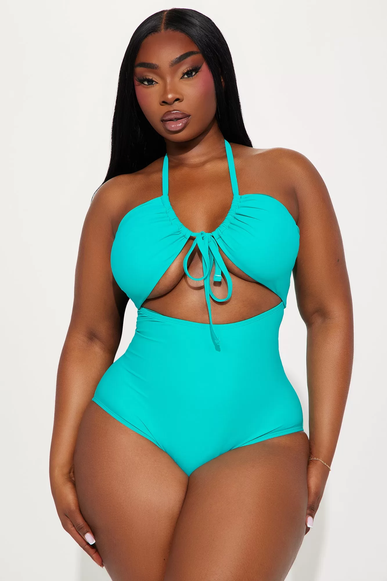 Flora Cut Out 1 Piece Swimsuit - Jade