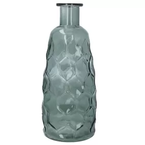 Green Glass Honeycomb Tall Vase