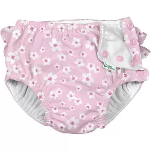 Green Sprouts Light Pink Blossoms Snaps Reusable Swim Nappy