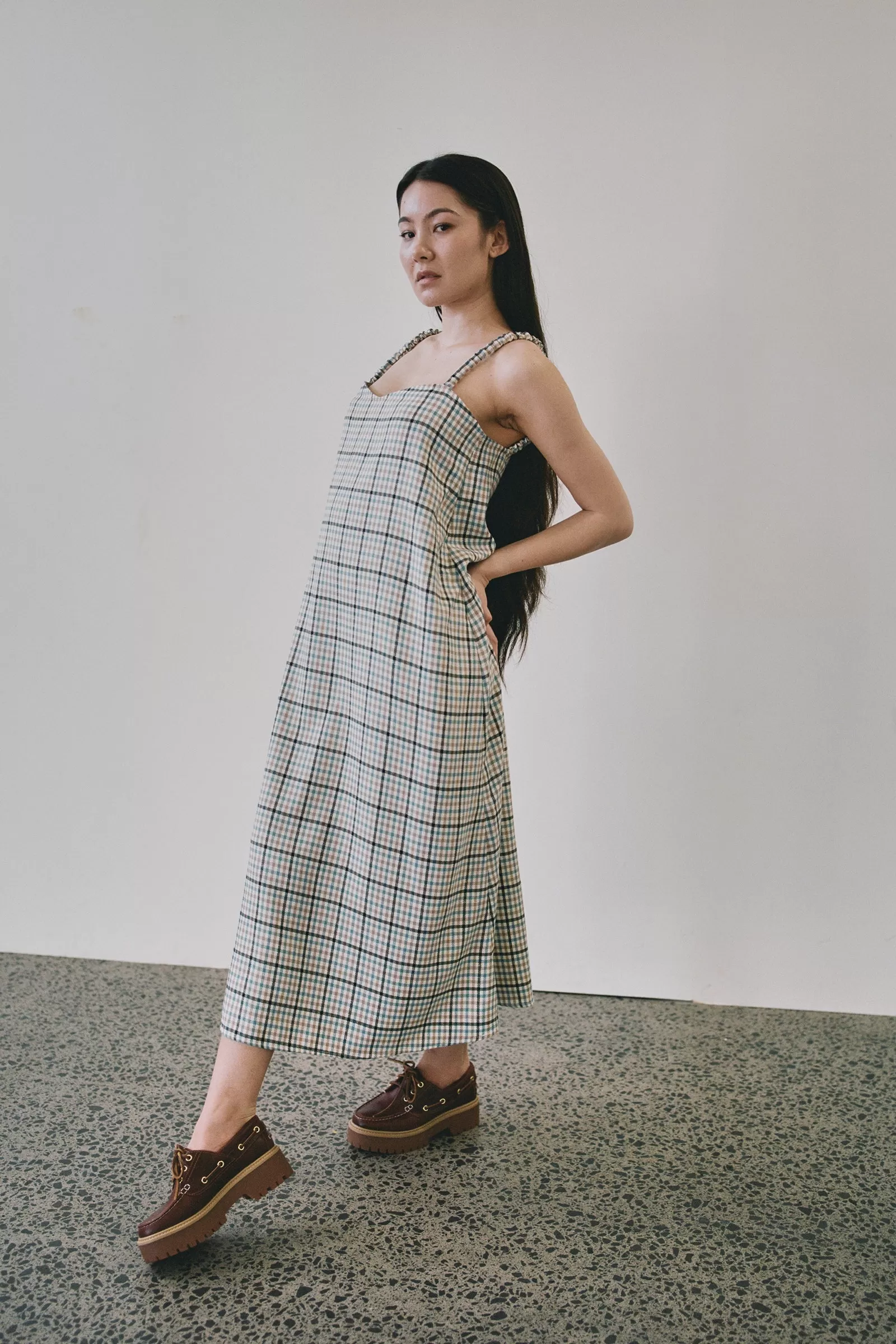 Heart Dress in Blue Plaid