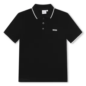 Hugo Boss Boys Black Polo_ J25P26-09B