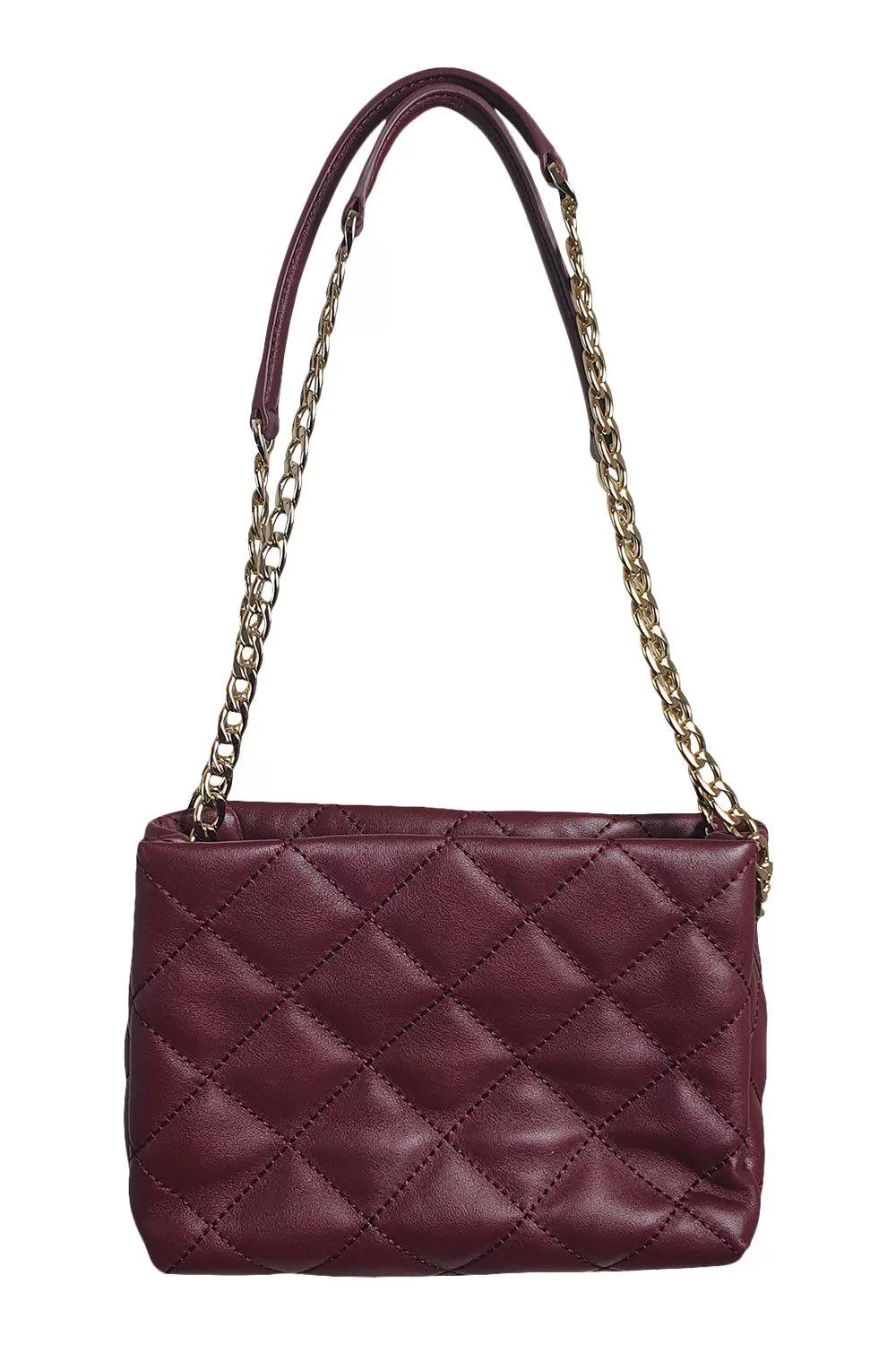 KATE SPADE Maroon Red Quilted Open Top Shoulder Bag (S)