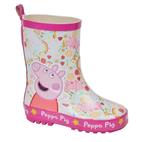 Kids Wellington Welly Boots Peppa Pig Pink Girls 7-12