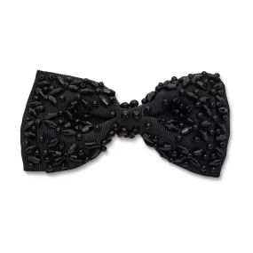 LELE X SJP JET GROSGRAIN BEADED BOW BARRETTE