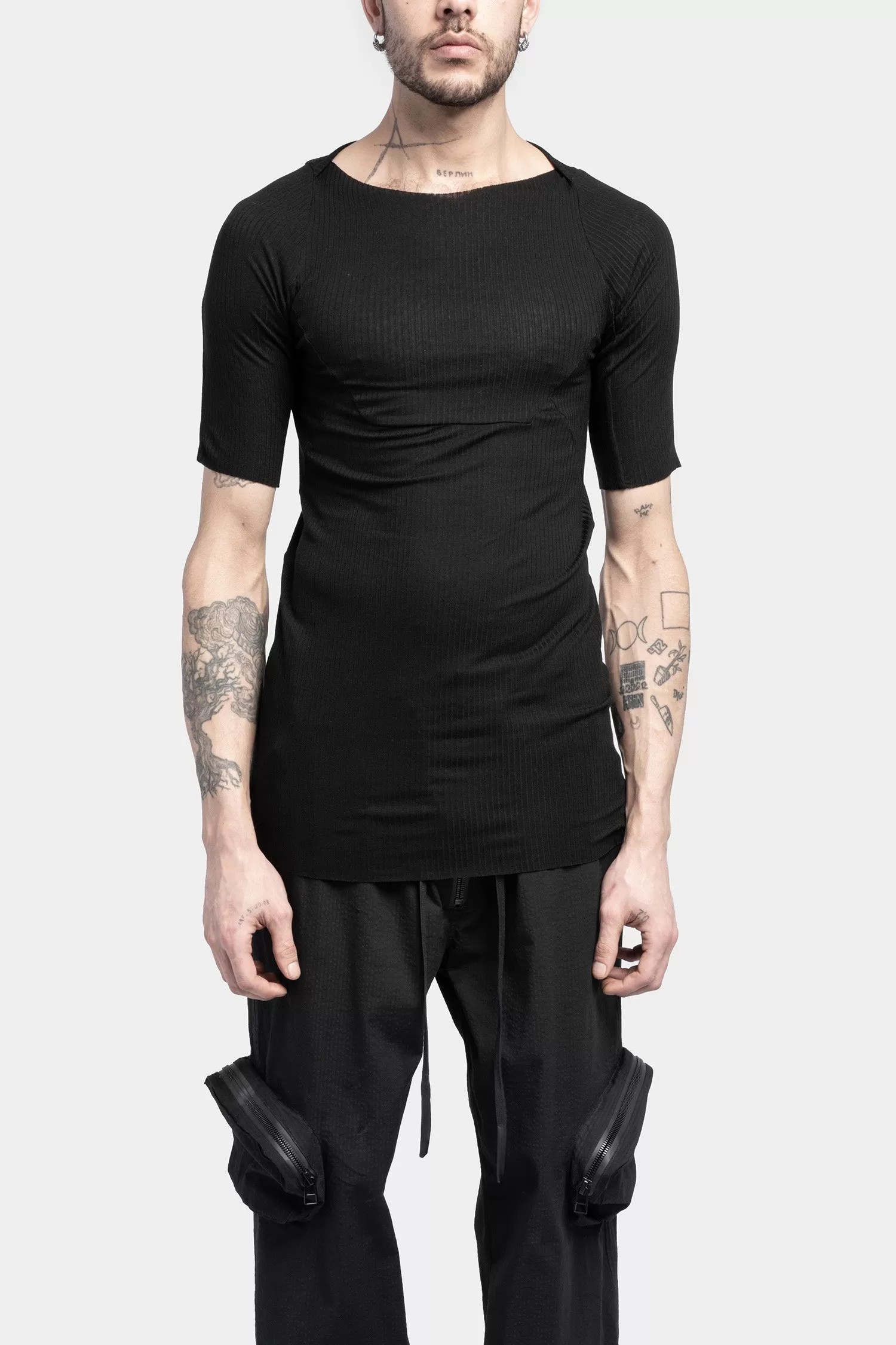 Lightweight layered rib t-shirt