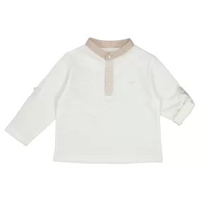 Mayoral Baby White Long Sleeve Mandarin Shirt_ 1034-65