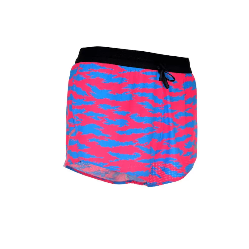 Men's Aeroelite 2" Split Shorts- Torn Camo Pink/Blue