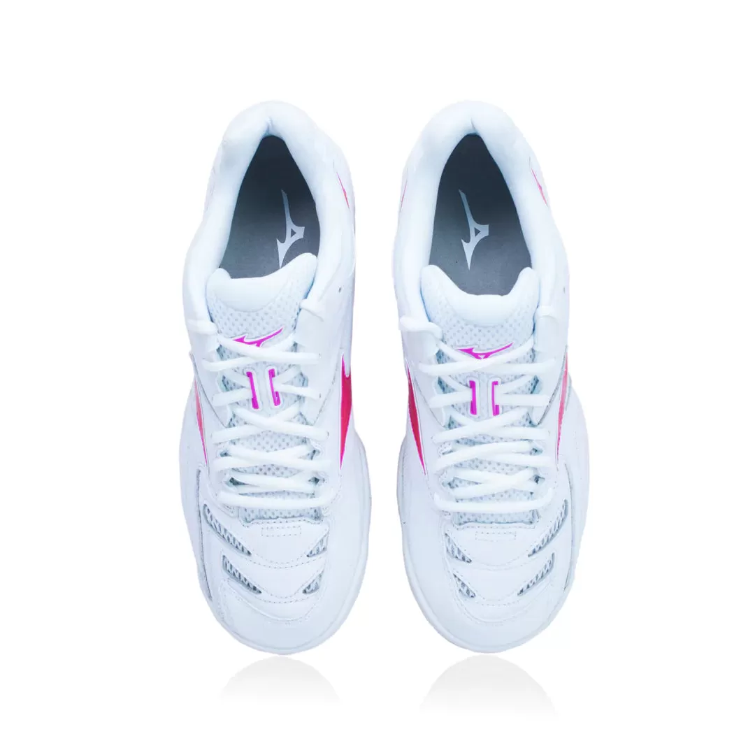 Mizuno Wave Fang Pro Badminton Shoes | White/Pink/Blue