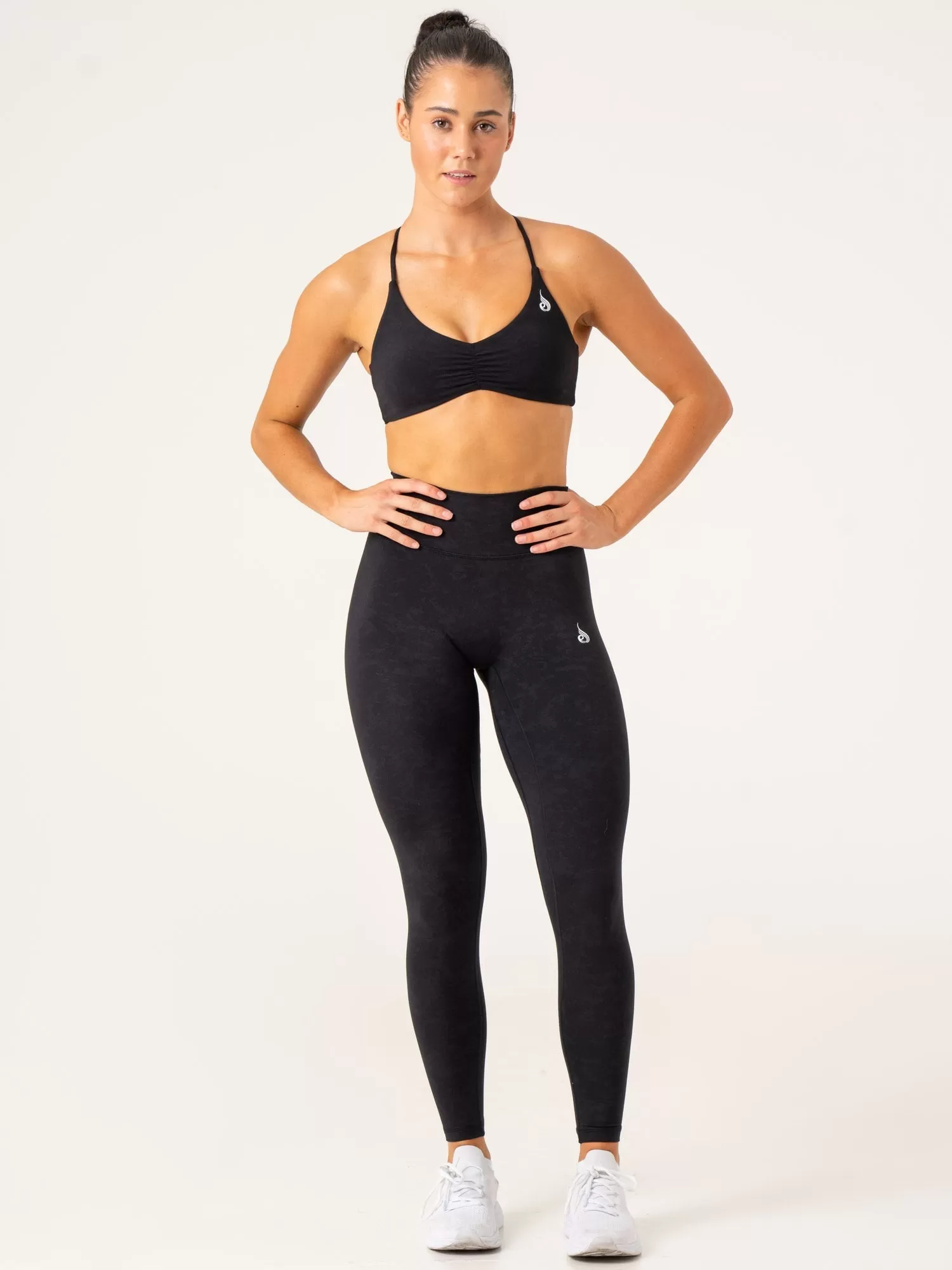 NKD Stonewash High Waisted Leggings - Black Stonewash