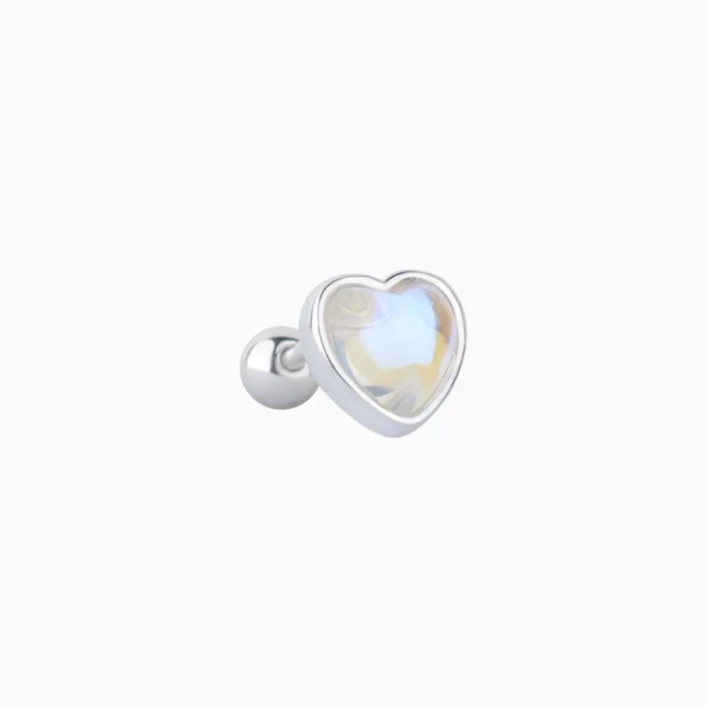 Opal Heart Stud