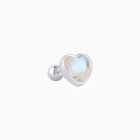 Opal Heart Stud