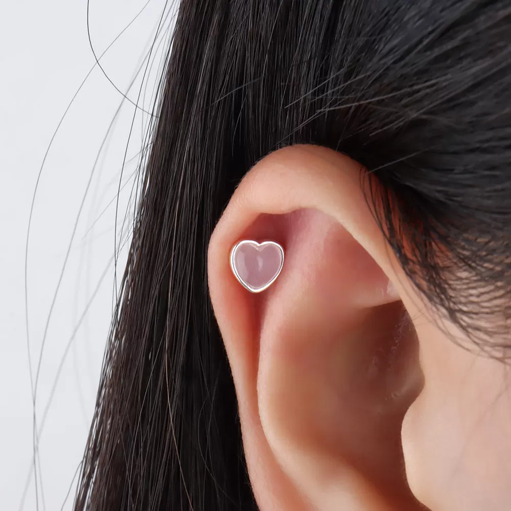 Opal Heart Stud