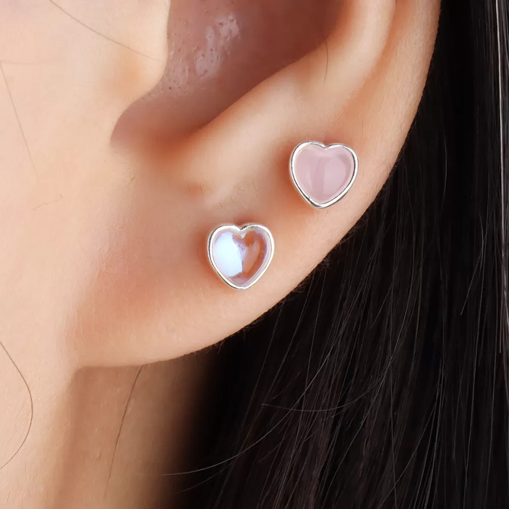 Opal Heart Stud