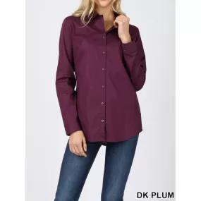 Plum Button Down Top