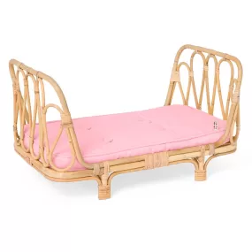 Poppie Rattan Doll Day Bed - Pink