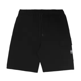 Propaganda men's cargo shorts in cotton Label Sweatshort 650-01 black