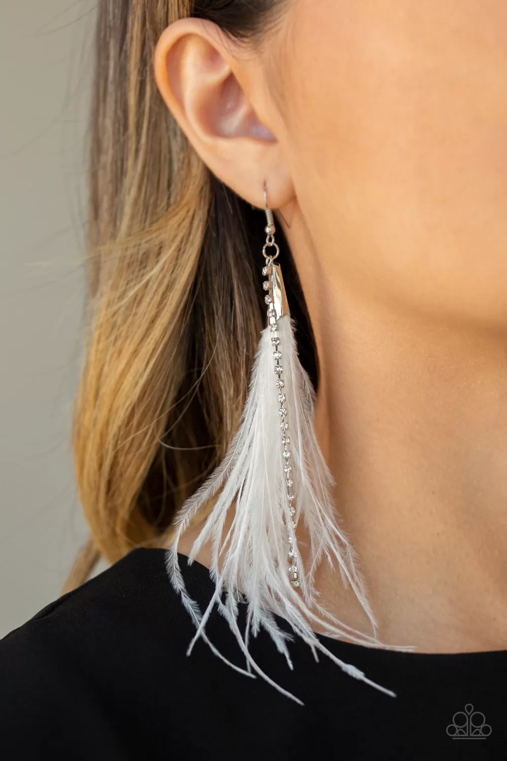 Showstopping Showgirl White-Earrings