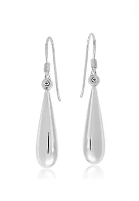 Sterling Silver  Medium 18mm Tear Drop Hanging Earrings