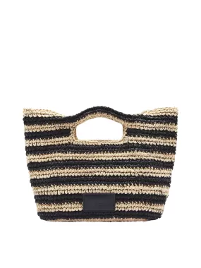 Striped Raffia Casual Small Tote