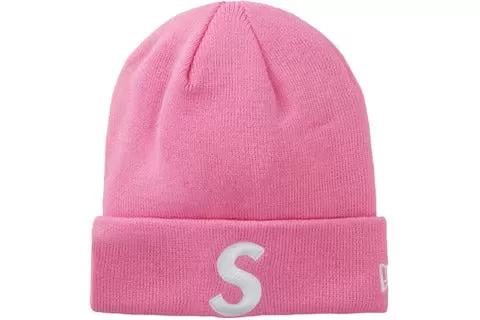 Supreme New Era S Logo Beanie Heather Pink