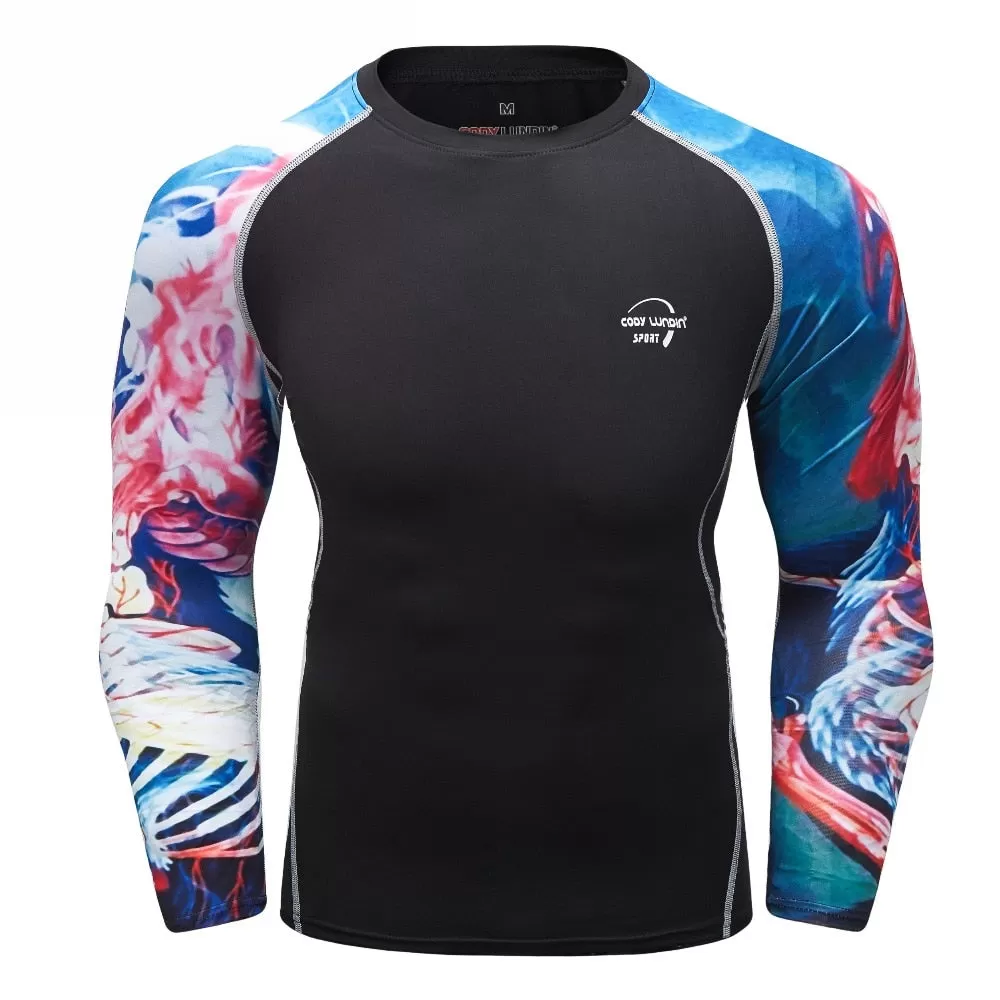 Tribal Compression 'Wavy' Elite Long Sleeve Rashguard