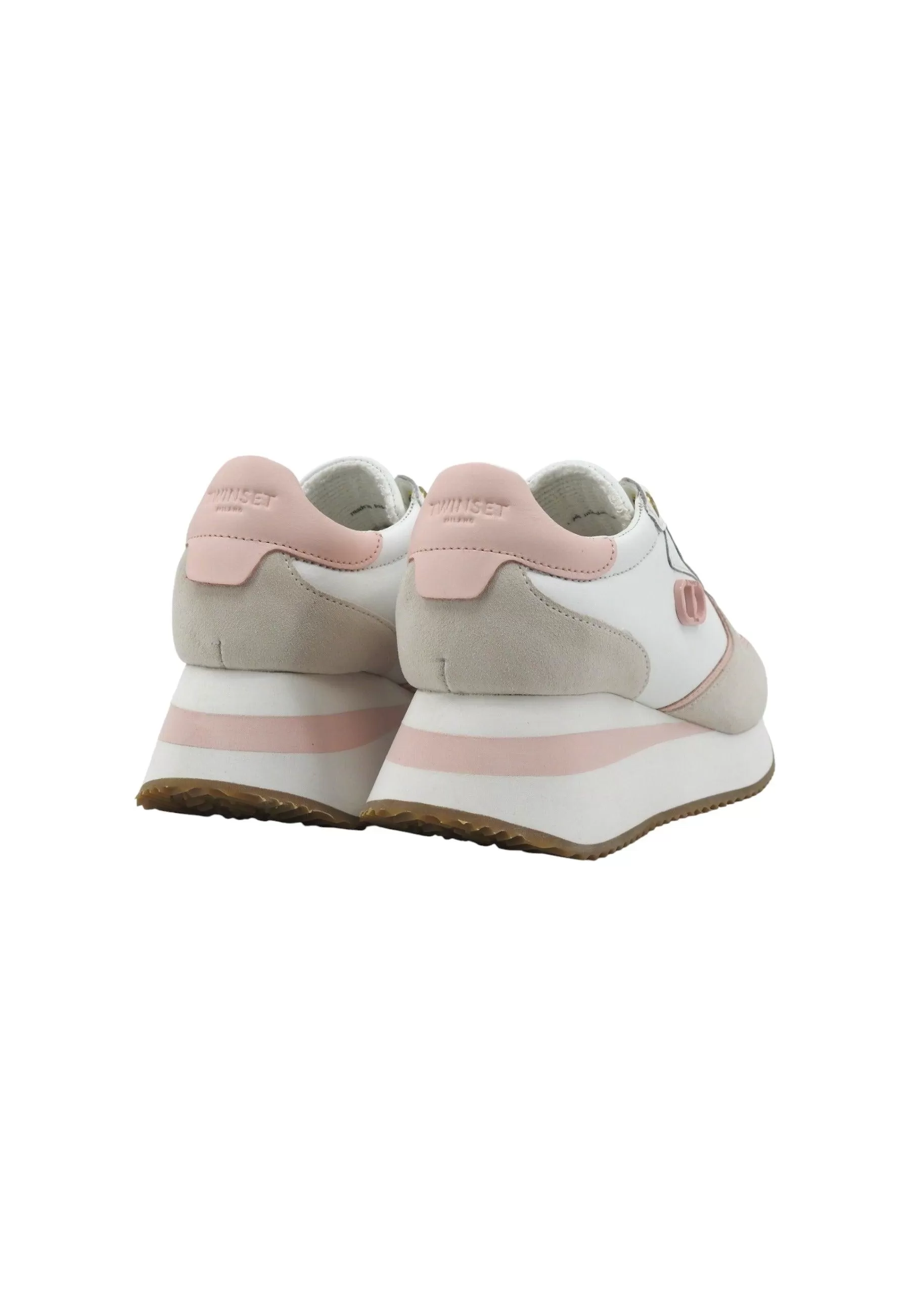 TWINSET Sneaker Donna Platform Bianco Ottico Cupcake Pink 241TC080