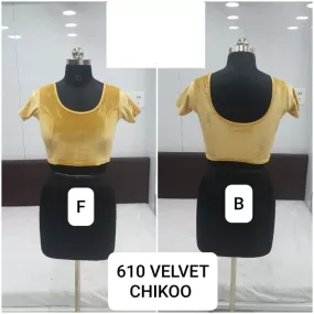 Women Solid Velvet Designer Stretchable Blouse