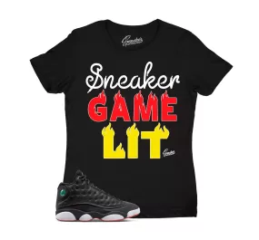 Womens Playoff 13 hirt - Sneaker Game - Black