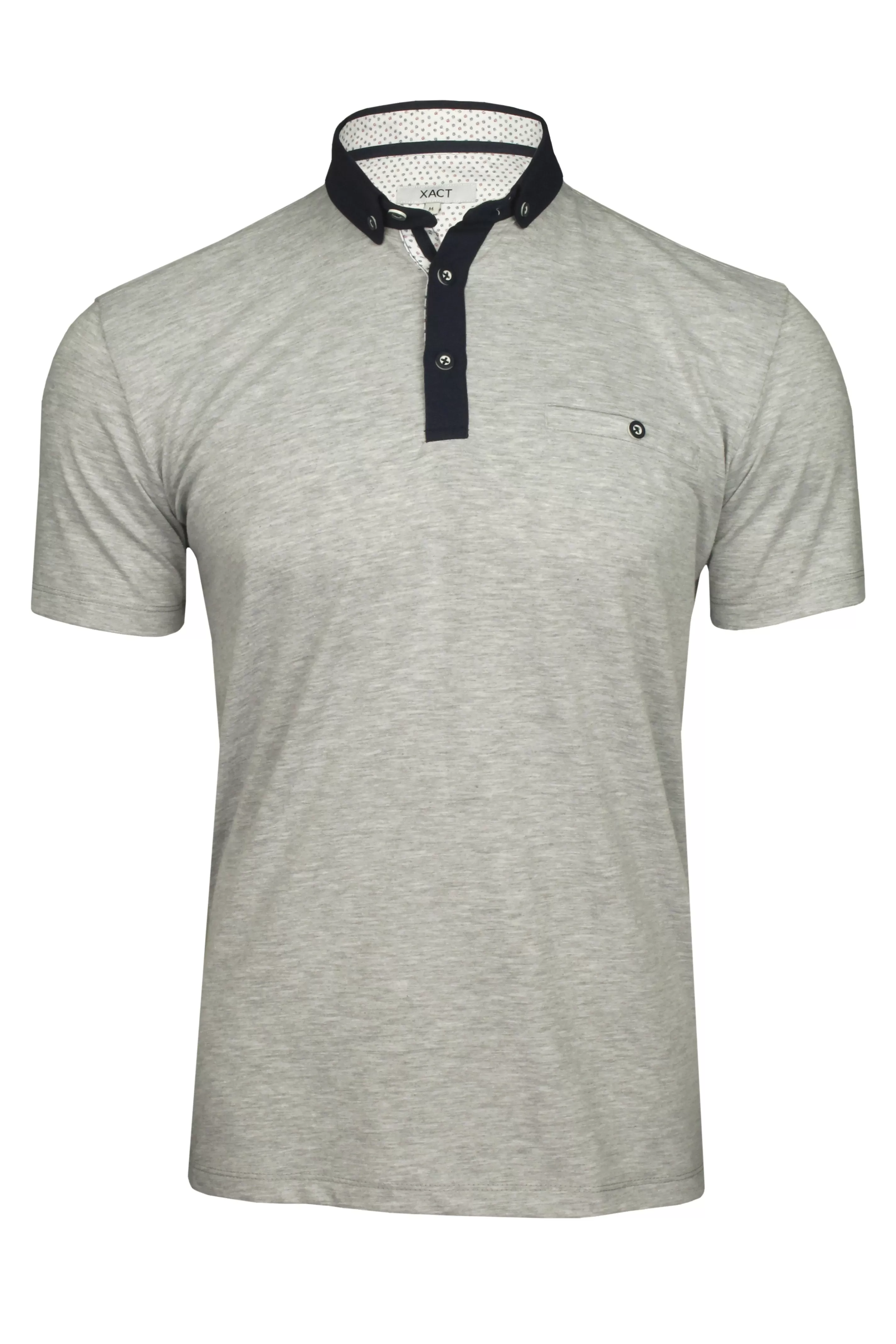 Xact Mens Polo Shirt with Short Sleeves and Button Down Collar