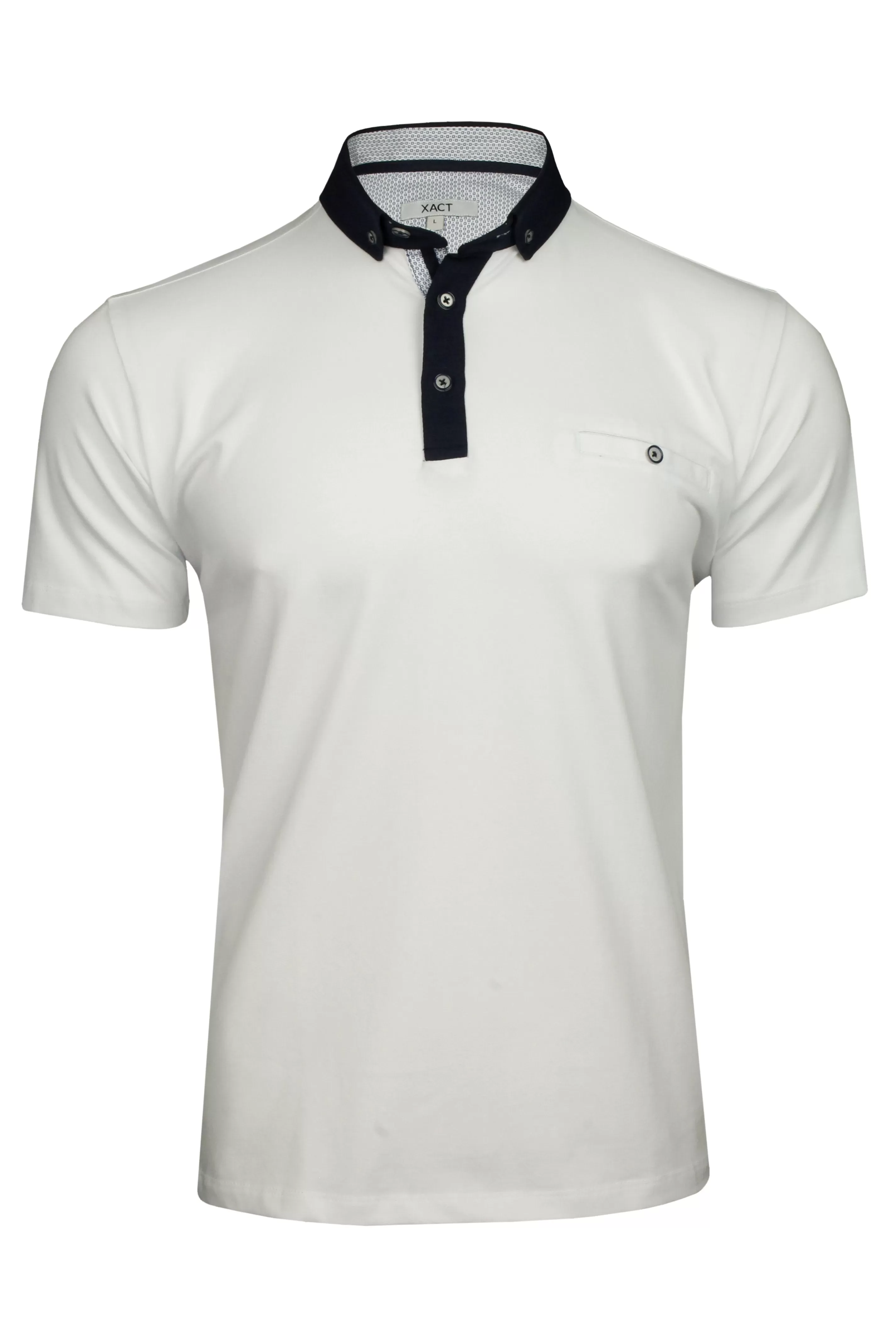 Xact Mens Polo Shirt with Short Sleeves and Button Down Collar