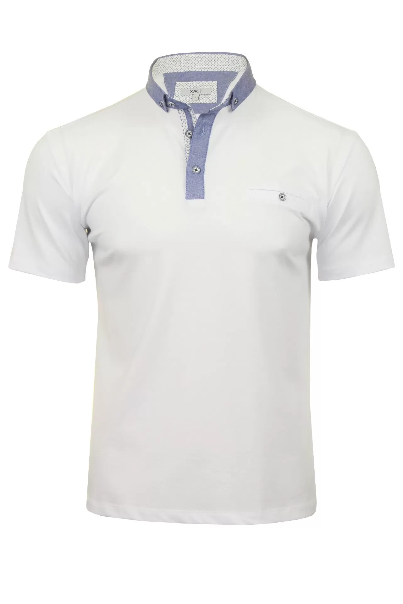 Xact Mens Polo Shirt with Short Sleeves and Button Down Collar